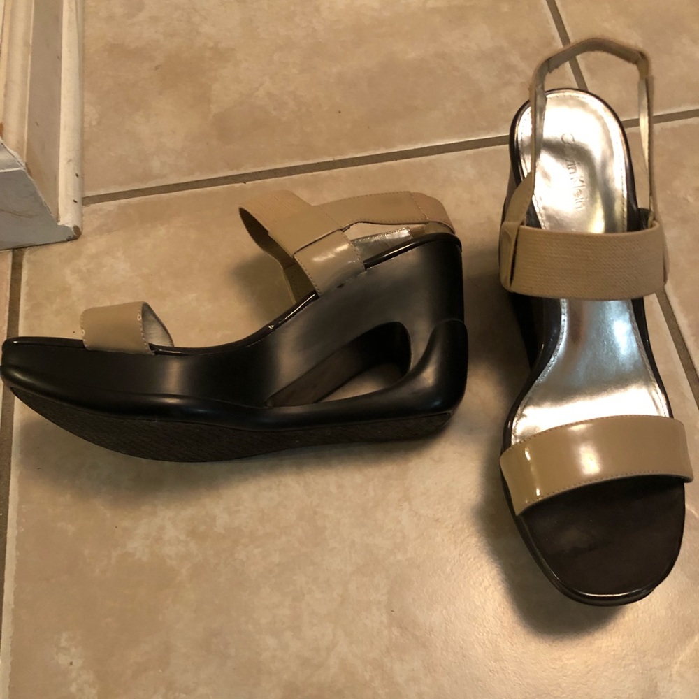 Calvin Klein wedge sandals.